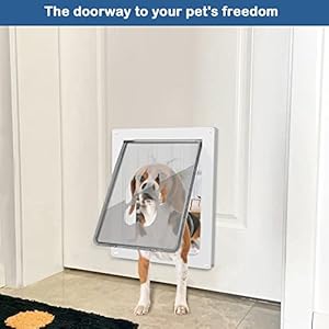 CEESC-Dog-Door-for-Pets-Up-to-45-lb-Weatherproof-Pet-Door-for-Cats-and-Dogs-Durable-Snap-in-Closing-Panel-Included-Suitable-for-Interior-and-Exterior-DoorsMedium-White - Cucciolini Doodles CEESC-Dog-Door-for-Pets-Up-to-45-lb-Weatherproof-Pet-Door-for-Cats-and-Dogs-Durable-Snap-in-Closing-Panel-Included-Suitable-for-Interior-and-Exterior-DoorsMedium-White