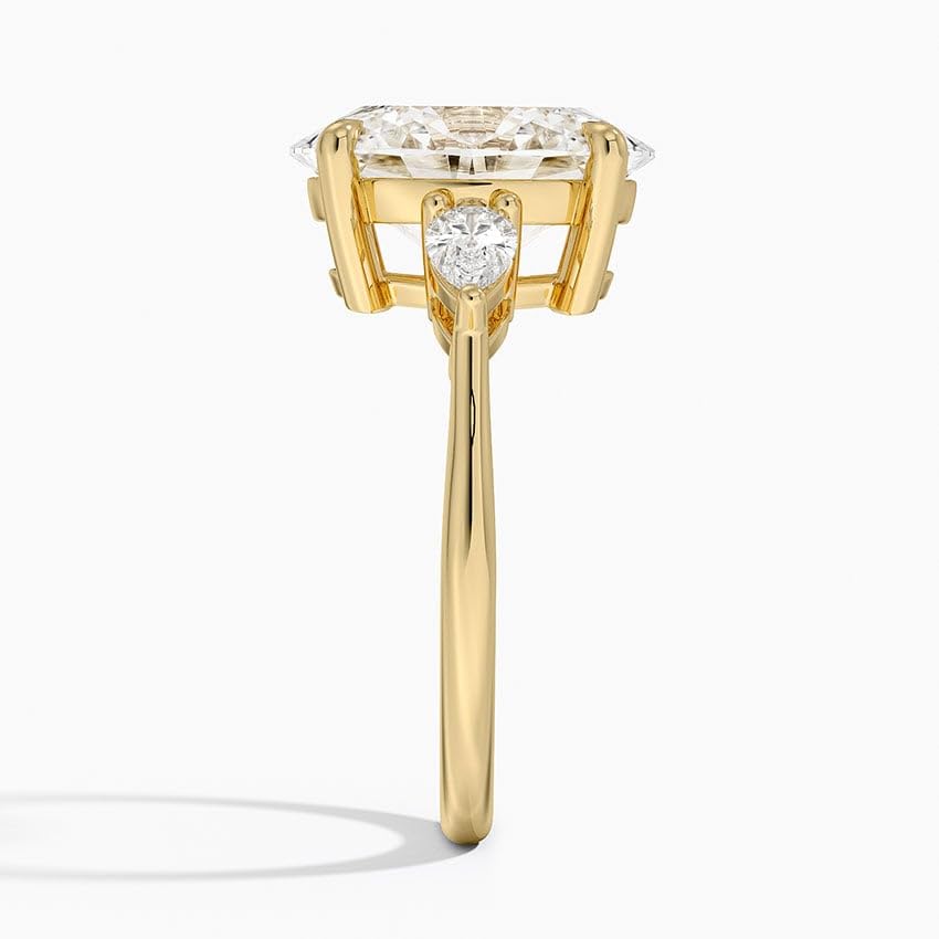 4 Carat Oval Cut Lab Grown Diamond IGI Certified 10K 14K 18K Solid Gold 3 Stone Pear Lab Grown Diamond Engagement Ring Christmas Gift For Women (1-5 Carat, Color:E-F, Clarity:VVS2)2