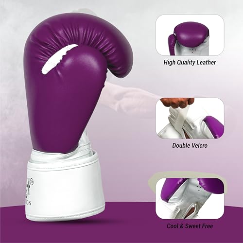 Image of Boxing Gloves - Faux Leather Training Gloves with Hook and Loop Velcro Closure for Long-Lasting Strength and Durability