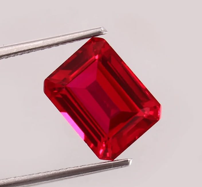 Rubis Pierres précieuses naturelles Cristaux de guérison en pierre taillée octogonale pour juillet Cristaux rouges assortis