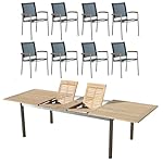 Gartengarnitur KUBA Edelstahl & Teak für 8 Personen