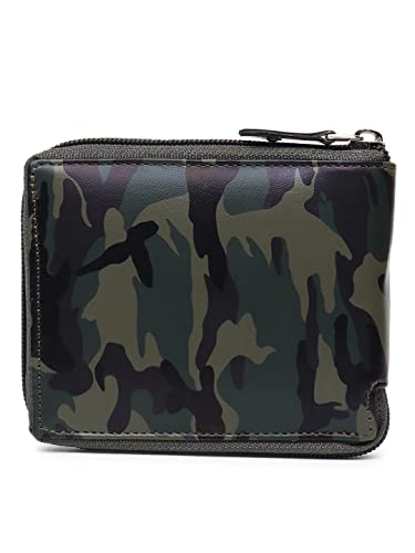 Image of SAMTROH Men Casual, Ethnic, Evening /Party, Formal, Travel, Trendy Multicolor Artificial Leather Wallet (4 Card Slots) (SM Bull S Army Round Chain)