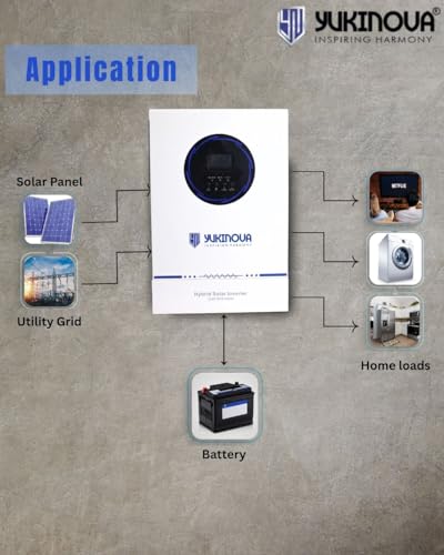 Image of Hybrid Inverter for Home & Office | Pure Sine Wave Heavy Load UPS | Solar + Grid + Battery Compatible | Smart Power Backup System | 4kVA