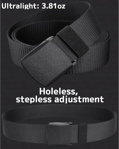 Men’s Tactical Nylon Belt Adjustable No-Metal Buckle, Quick Release, Airport Friendly, Work & Outdoor Use2