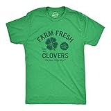 Mens Funny T Shirts Farm Fresh Clovers St Patricks Day Novelty Tee for Guys Funny T Shirts Saint Patrick's Day Apparel for Men Novelty Tees for Guys Green - XL