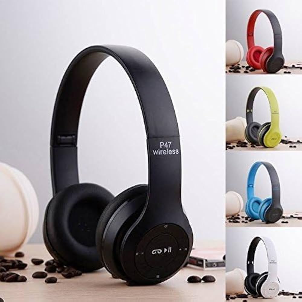 Fone De Ouvido Estéreo Headphone P47 Sem Fio - Bluetooth 5.0 - Micro SD - FM (Preto)