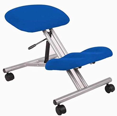 Wave Ergonomic Kneeling Chair | Height Adjustable | 3 Colour Options (Blue Fabric with Silver Frame)