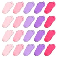 TRAMLE 20 Pairs Girls Ankle Socks,7-10 Years old low cut toddler half cushion colorful socks breathable girls baby kid socks
