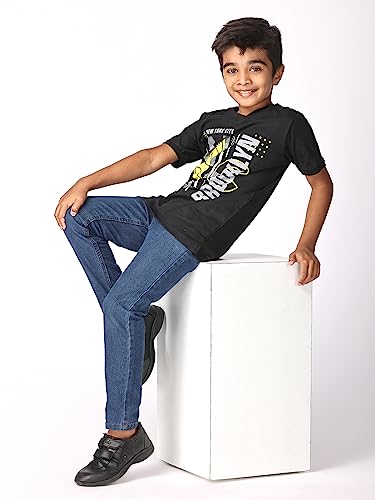 Image of TotzTouch Kids | Teen Boys Tshirt | Tee Shirt | t Shirt Premium Cotton Polo Style Rib Cuff V Neck Graphic Printed Half Sleeve Pack of 1