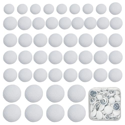 Bliceon 50 bottoni rivestiti in tessuto, bottoni per abito da smoking, bottoni in raso bianco per abiti, camicette, maniche, per giacche, cappotti, camicette, jeans, abiti, abiti da sposa, bottoni da