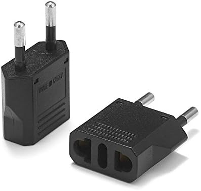 United States to Romania Travel Power Adapter to Connect North American Electrical Plugs to Romanian outlets For Cell Phones, Tablets, eReaders, and More (2-Pack, Black)