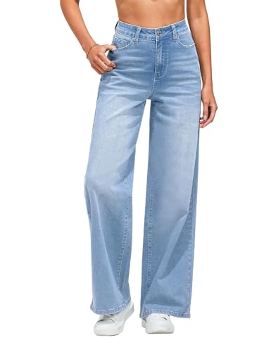 AirZeal Women's High Waisted Wide Leg Denim Pants - Womens