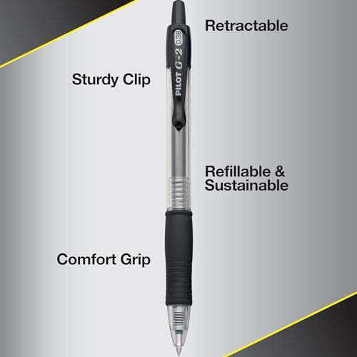 Pilot, G2 Premium Gel Roller Pens, Ultra Fine Point 0.38 mm, Pack of 12, Black - Image 6