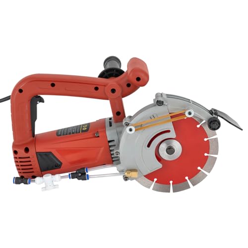 Electric Concrete Saw, 4800W Concrete Chainsaw, Single-chip Concrete Cutting Machine, 7.47In Dia Wall Chaser Concrete Cutter for Brick, Concrete Wall, Granite, Marble, Water Pump, Water Hose
