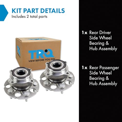 Image of TRQ Rear Left and Right Wheel Bearing and Hub Assembly Set 2 Piece Compatible with 2015-2020 Acura TLX SH-AWD