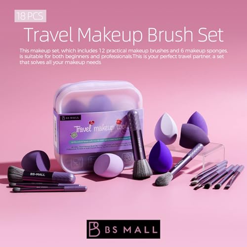 50% Off BS-MALL Travel Makeup Brush Set with Sponges