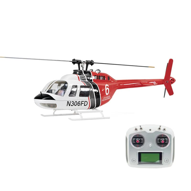 Helidirect FlyWing BELL-206 V3 Scale RC Helicopter RTF with 10CH RC Transmitter, 60A ESC & Brushless Motor - Remote Control Helicopter, RC Helicopter
