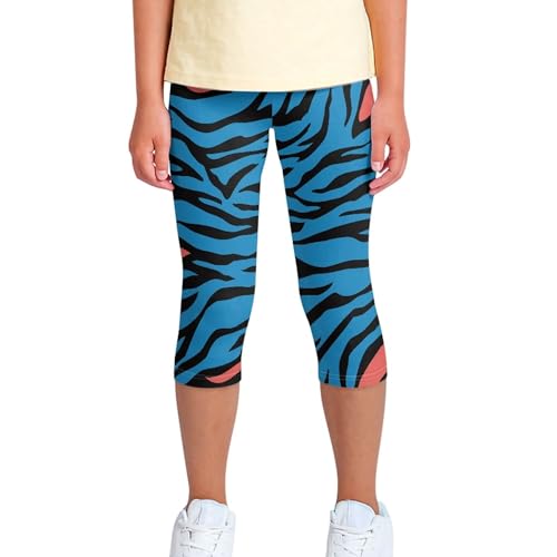 Girls Capri Leggings Soft Stretchy Workout Yoga Running Pants Knee Length Active Tights for Kids 4-5 Years3