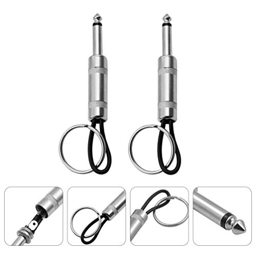 VILLCASE 2Pcs Chaveiro de Plugue de Guitarra Chaveiro de Amplificador de Guitarra Chaveiro 6. 35Mm C