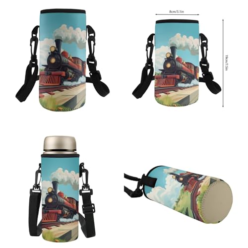 COEQINE Retro Train Backpack for Boys 3-5 Lightweight Preschool Toddler Backpack and Water Bottle Set Boy 6-8 Age Elementary School Bags with Lunch Bag for Boys 3-4 Year Old for Casual Travel Daypack2