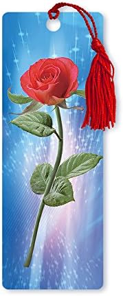 Dimension 9 3D Lenticular Bookmark with Tassel, Rose Flower Magic (LBM089)