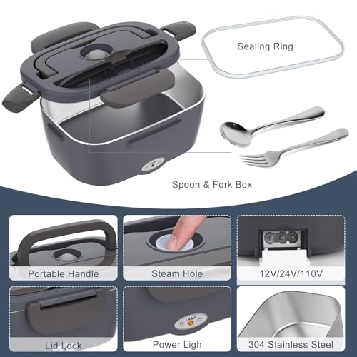 image for Carsolt Electric Lunch Box Food Heater for Adults 80W Portable Food Wa