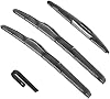 Escobillas limpiaparabrisas delanteras y traseras compatibles con Chevrolet Vauxhall Opel Corsa C Hatchback 2000-2006, parabrisas 20"+18"+16" 3