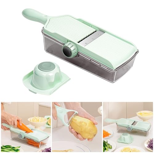 Cortadora manual de verduras multifuncional con contenedor miniatura 2