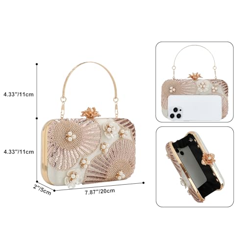 Image of Womens Vintage Floral Embroidery Clutch Evening Handbag Shoulder Bags Purse for Wedding Party Prom