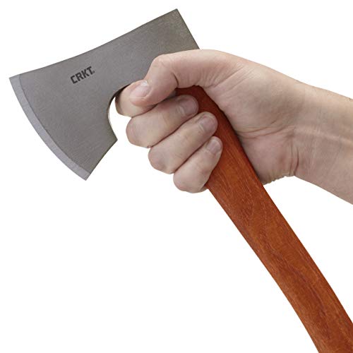 CRKT Birler Compact Axe: Outdoor Camping or Pack Axe, High Carbon Steel, Tennessee Hickory Handle 2745