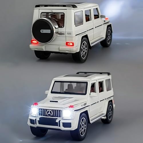 Image of G Wagon 1:32 Scale Toy Car | Exclusive Alloy Metal Pull Back Die cast Car Toy | Openable Doors Light & Sound Car for Kids | Best Birthday Gift, Collectors for Boys & Girls