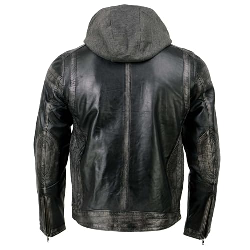 Milwaukee Leather Premium Men's Leather Fashion Casual Jackets and Coats with Hoodie | SFM4