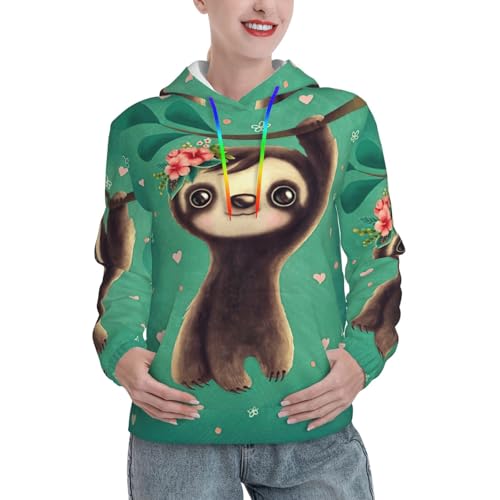 Sweat à capuche polyvalent femme pull ajusté paresseux