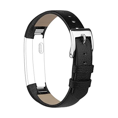 Tobfit For Fitbit Alta Strap Alta HR Leather Straps, Adjustable Replacement Straps for Fitbit Alta and Fitbit Alta HR (z Black) Cover