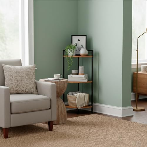 AKTIVE MAX Home Estantería esquinera, 24x24x80 cm, con 3 Niveles, Acero Negro, Madera, Almacenaje, Fácil Montaje, Muebles salón, Dormitorio, Cocina, Estanterías hogar, Decoración,(18453) - imagen 7