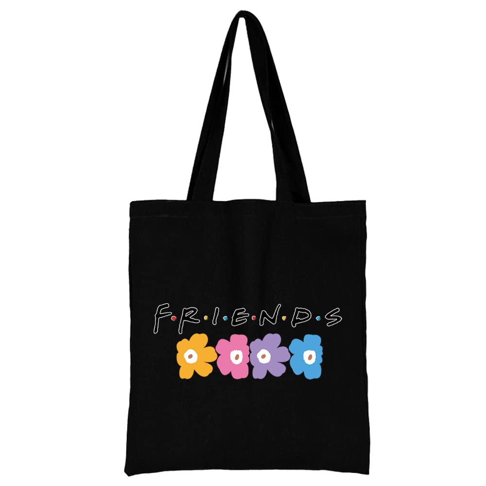 Friends Printed Canvas reusable grocery bags, Foldable Casual Travel HandBag, Shoulder Beach Tote Bags, Shopper bag eco friendly super strong washable Storage bags Shopping bag Canvas bag for Women