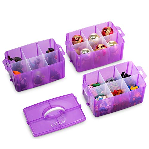LifeSmart Medium Size Christmas Ornaments Storage Stackable Compatible with Lego Dimensions, Characters, LOL Dolls and More - Thumbnail 4