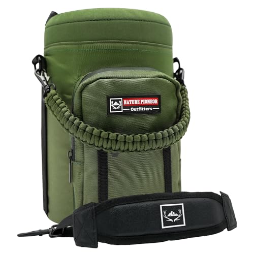 Image of NATURE PIONEOR Neoprene Insulated Water Bottle Holder with Shoulder Strap for Half Gallon 64OZ / One Gallon 128OZ Sports Water Jugs Bottles, Carrier /Pouch Sleeve for Outdoor Camping, Hiking, Fishing