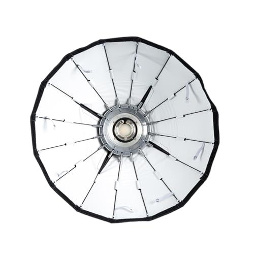 Image of Digitek DBDS-85W 85cm Beauty Dish Softbox (White), Collapsible, Transportable, Lightweight Bowen Mount for Photography & Studio Lighting with Removable Diffuser