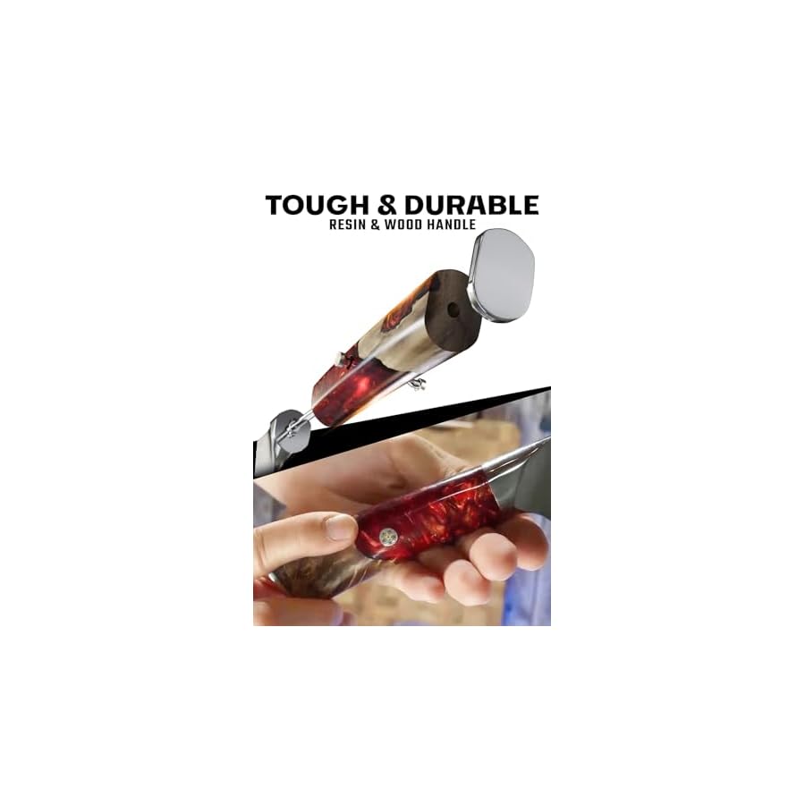 Dalstrong-Chef-Knife-8-inch-Valhalla-Series-9CR18MOV-HC-Steel-Kitchen-Knife-Red-Resin-Wood-Handle-Razor-Sharp-Kitchen-Knife-Cooking-Knife-Chefs-Knife-wLeather-Sheath Dalstrong Chef Knife - 8 inch - Valhalla Series - 9CR18MOV HC Steel Kitchen Knife - Red Resin & Wood Handle - Razor Sharp Kitchen Knife - Cooking Knife - Chef's Knife - w/Leather Sheath