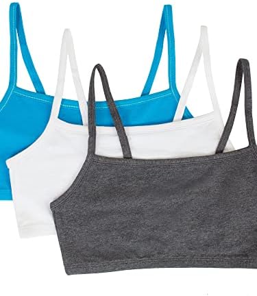 Fruit of the Loom womens Spaghetti strap Pullover Sports Bra, 3-Pack