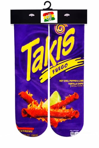 Kids Teens Adult Socks Mid Crew 3D Print Fits Men Women Boys Girls Youth Children Funny Novelty Over 70 Designs (US Age 3 Years 9 Years Takis Chips)