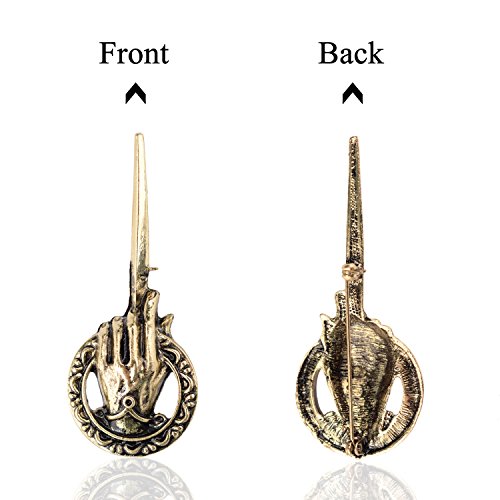Tagoo Men\'s GOT Hand of The King Brooch Pin - Antique Gold&Bronze (Antique Bronze) - Thumbnail 3