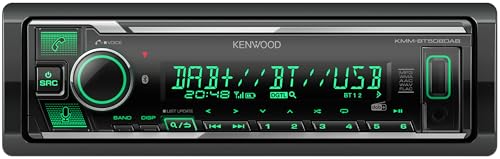 Kenwood KMM-BT508DAB - USB-Autoradio mit DAB+ & Bluetooth Freisprecheinrichtung (Amazon Alexa, Soundprozessor, USB, AUX, 2 x Pre-Out 2.5 V, 4 x 50 Watt, VAR. Beleuchtung, inkl. DAB+ Antenne)
