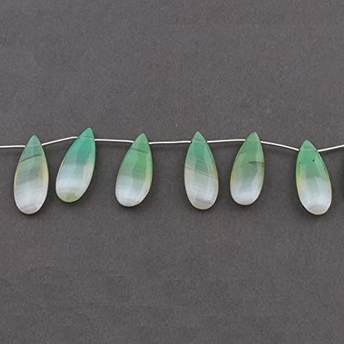 Chrysoprase chalcedony briolettes perles poire 35mm pour création de collier artisanal