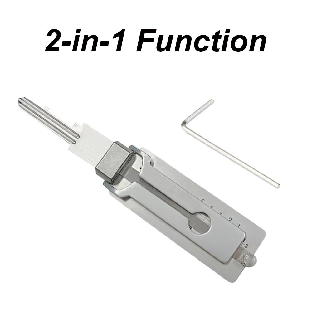 Chiave Decoder 2 in 1 in acciaio inox Strumento di cracking chiave Lettore di chiavi (SS002Pro, chiave inclusa)