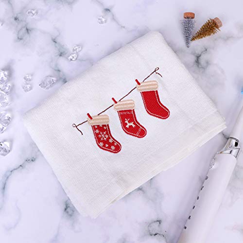Toalhas de mão de Natal Amosfun com estampa de meias de Natal, toalha de banheiro para rosto de mão,