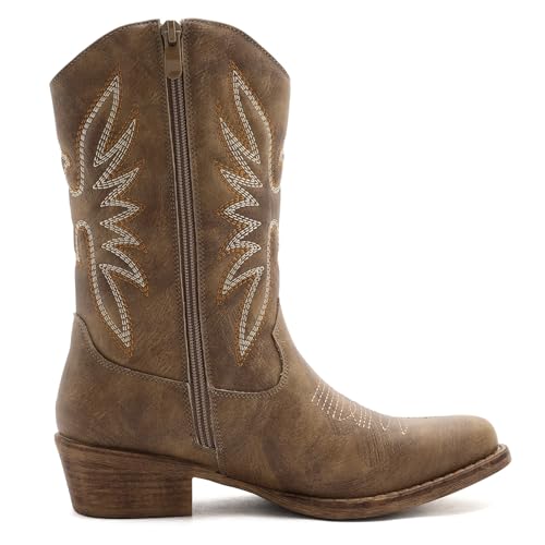 Image of GLOBALWIN Cowboy Boots for Women, Mid-Calf Western Style