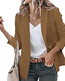 Newffr 2023 Women's Blazers Casual Open Front Long Sleeve Lapel Collar Work Office Jacket Summer Out
