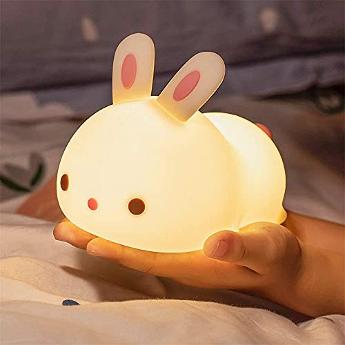 SENQIU Veilleuse pour Enfant bébé Veilleuses LED Veilleuse Animal Couleur Lapin Type Rechargeable Modifiable Adapté Aux Enfants bébés et Filles